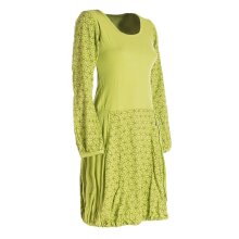 Vishes - Langarm Damen-Keid Ballon-Kleid Shirt-Kleid kurz loose fit hellgrün 36