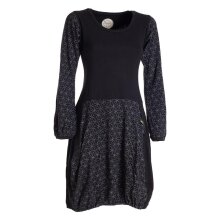 Vishes - Langarm Damen-Keid Ballon-Kleid Shirt-Kleid kurz loose fit schwarz 36