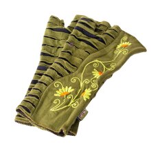 Vishes warme Blumen bestickte Handstulpen, außen...