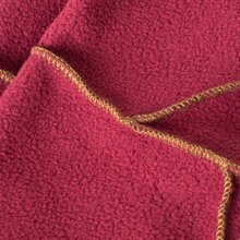 Vishes warme Patchwork Fleece Handstulpen mit farblich abgesetzten Nähten dunkelrot