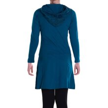 Vishes - Damen Spitzen-Kleid Blumen-kleid Lang-arm Rundhals Kapuzenkleid-er türkis 44