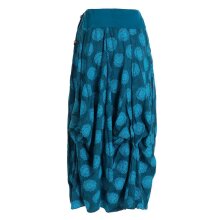 Vishes -  langer Damen Ballon-Rock Pump-Rock Baumwolle Blüten-Muster türkis 34