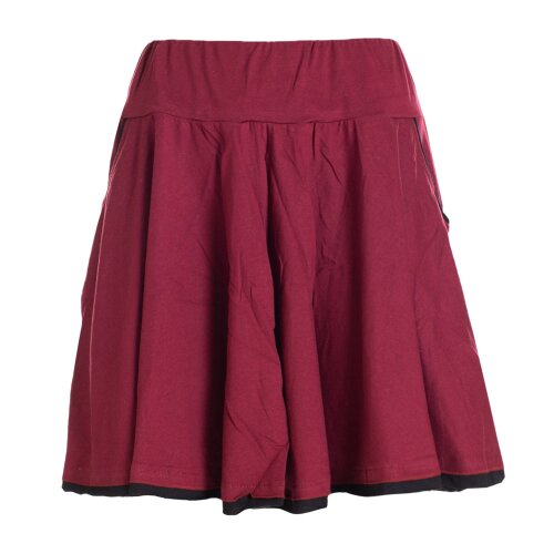 Vishes - einfarbiger kurzer Damen-Rock Mini-Rock Tanz-Rock Baumwollrock dunkelrot 36