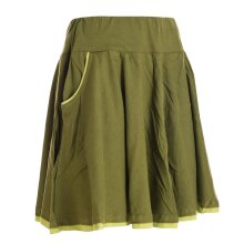 Vishes - einfarbiger kurzer Damen-Rock Mini-Rock Tanz-Rock Baumwollrock olive 36