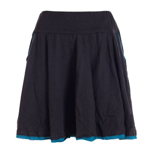 Vishes - einfarbiger kurzer Damen-Rock Mini-Rock Tanz-Rock Baumwollrock schwarz 40