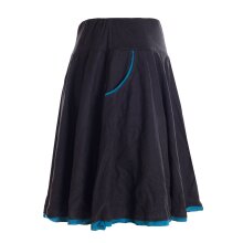 Vishes - einfarbiger kurzer Damen-Rock Mini-Rock Tanz-Rock Baumwollrock schwarz 42