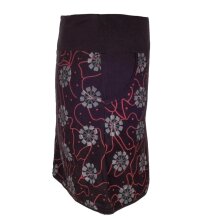 Vishes - Damen Baumwoll-Rock, 70er 80er Jahre Retro Blumen Muster bedruckt Taschen  schwarz 48-50