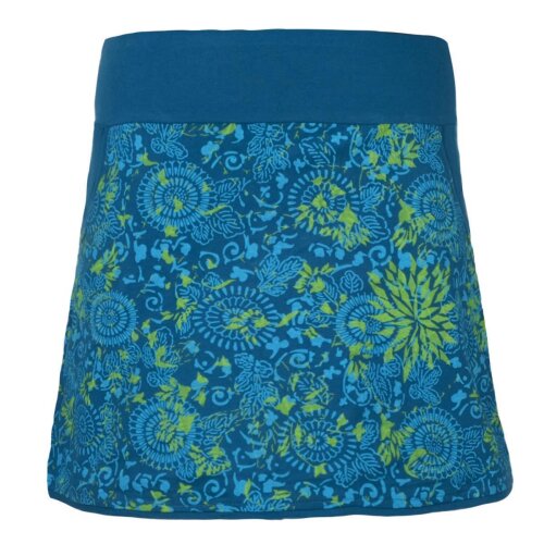 Vishes - Damen Baumwoll-Rock, 70er 80er Jahre Retro Mandala Blumen Muster bedruckt Taschen  türkis 36