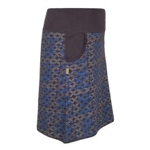 Vishes Kurzer Damen Baumwoll-Rock mit Facetten Bedruckt mit Taschen schwarz-blau 36