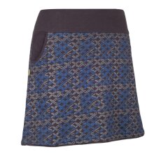 Vishes Kurzer Damen Baumwoll-Rock mit Facetten Bedruckt mit Taschen schwarz-blau 36