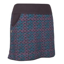 Vishes Kurzer Damen Baumwoll-Rock mit Facetten Bedruckt mit Taschen schwarz-türkis 36