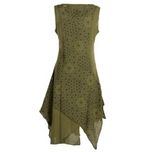 Vishes Damen knielanges Kleid Baumwolle Geometrisch...