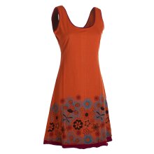 Vishes - Damen Longshirt-Kleid armlos Mini-Kleid Tunika-Kleid Shirtkleid dunkelorange 36-38
