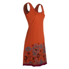 Vishes - Damen Longshirt-Kleid armlos Mini-Kleid Tunika-Kleid Shirtkleid dunkelorange 36-38