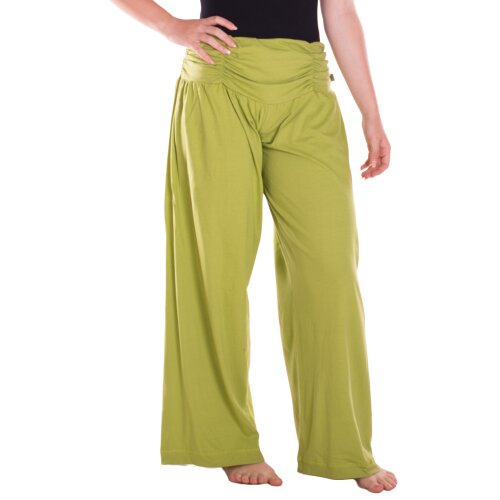 Vishes Sommerhose Damen Palazzo Weites Bein Raffbund Jersey Baumwolle