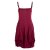 Vishes - Alternative Bekleidung - Damen Ballon-Kleid Tunika-Kleid Sommerkleid verstellbare Träger dunkelrot 32-34