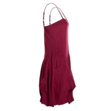 Vishes - Alternative Bekleidung - Damen Ballon-Kleid Tunika-Kleid Sommerkleid verstellbare Träger dunkelrot 36