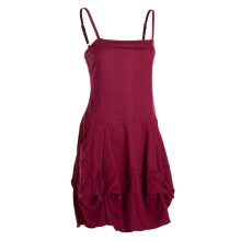 Vishes - Alternative Bekleidung - Damen Ballon-Kleid Tunika-Kleid Sommerkleid verstellbare Träger dunkelrot 36