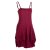 Vishes - Alternative Bekleidung - Damen Ballon-Kleid Tunika-Kleid Sommerkleid verstellbare Träger dunkelrot 40-42