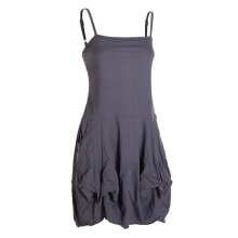 Vishes - Alternative Bekleidung - Damen Ballon-Kleid Tunika-Kleid Sommerkleid verstellbare Träger grau 40-42