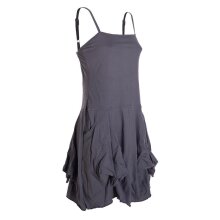 Vishes - Alternative Bekleidung - Damen Ballon-Kleid Tunika-Kleid Sommerkleid verstellbare Träger grau 40-42