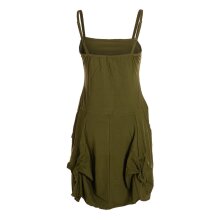 Vishes - Alternative Bekleidung - Damen Ballon-Kleid Tunika-Kleid Sommerkleid verstellbare Träger olive 40-42