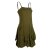 Vishes - Alternative Bekleidung - Damen Ballon-Kleid Tunika-Kleid Sommerkleid verstellbare Träger olive 40-42