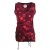 Vishes Tanktop Damen Blumenprint V-Ausschnitt verstellbar Baumwolle dunkelrot 40