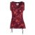 Vishes Tanktop Damen Blumenprint V-Ausschnitt verstellbar Baumwolle dunkelrot 40