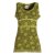 Vishes - Damen Sommer-Top Shirt Tank-Top Blümchen T-Shirt ärmellos olive 40-42