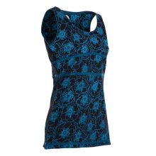 Vishes - Damen Sommer-Top Shirt Tank-Top Blümchen T-Shirt ärmellos schwarz 34-36