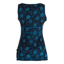 Vishes - Damen Sommer-Top Shirt Tank-Top Blümchen T-Shirt ärmellos schwarz 40-42