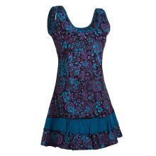 Vishes - Damen Lagen-Look Jersey-Tunika Sommerkleid Träger-Kleid schwarz 38