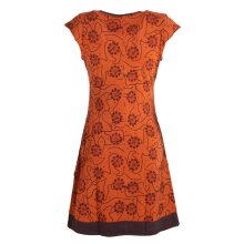 Vishes - Damen kurzarm Longshirt-Kleid Mini-Kleid Tunika-Kleid Shirt-Kleid orange 36