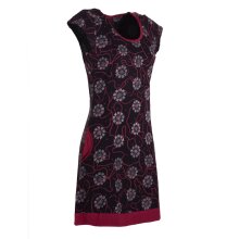 Vishes - Damen kurzarm Longshirt-Kleid Mini-Kleid Tunika-Kleid Shirt-Kleid schwarz 44