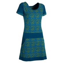 Vishes - Damen Longshirt-Kleid kurzarm Mini-Kleid Tunika-Kleid T-Shirtkleid Türkis 34-36