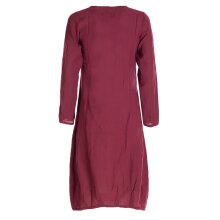 Vishes - Luftiges Damen Sommerkleid Langarm Longshirt-Kleid Shirt-Kleid dunkelrot 44