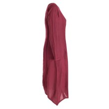 Vishes - Luftiges Damen Sommerkleid Langarm Longshirt-Kleid Shirt-Kleid dunkelrot 50