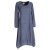 Vishes - Luftiges Damen Sommerkleid Langarm Longshirt-Kleid Shirt-Kleid grau 38