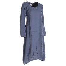 Vishes - Luftiges Damen Sommerkleid Langarm Longshirt-Kleid Shirt-Kleid grau 40-42
