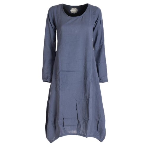 Vishes - Luftiges Damen Sommerkleid Langarm Longshirt-Kleid Shirt-Kleid grau 44-46
