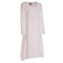 Vishes - Luftiges Damen Sommerkleid Langarm Longshirt-Kleid Shirt-Kleid weiß 44