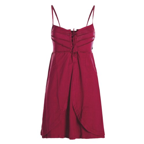 Vishes - Damen Babydoll-Kleid Tunika-Kleid Sommerkleid verstellbare Träger dunkelrot 34-36