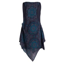 Kleid A-799B, bedruckt Blumen schwarz 42