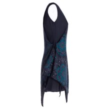 Kleid A-799B, bedruckt Blumen schwarz 44-46