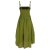 Vishes - 2in1 Kleid-Rock Damen Sommer-Kleid Spagetti-Träger Hippie-Rock olive