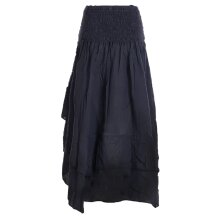 Vishes - 2in1 Kleid-Rock Damen Sommer-Kleid Spagetti-Träger Hippie-Rock schwarz