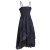 Vishes - 2in1 Kleid-Rock Damen Sommer-Kleid Spagetti-Träger Hippie-Rock schwarz