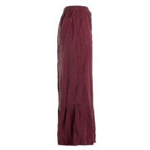 Vishes Damen langer Rock Baumwolle Casual elastischer Bund mit Taschen dunkelrot 40-42