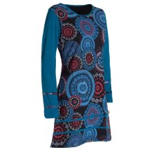 Vishes  - Damen Langarm Longshirt-Kleid Sweatkleid Shirt-Kleid Madalas schwarz 38